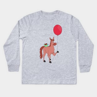 Happy Birthday Horse Kids Long Sleeve T-Shirt